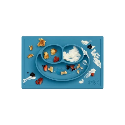 Ezpz Happy Mat Dining Plate - Blue 4 Ezpz Happy Mat Dining Plate - Blue - Image 2