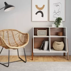 Telos Matte Walnut Storage Unit White - Nathan James -Children's Home GUEST b1511fcc 4249 41b4 9bf5 23528478079d