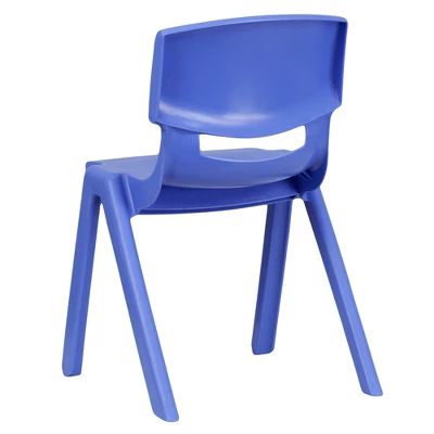 Flash Furniture 4 Pack Blue Plastic Stackable School Chair With 13.25'' Seat Height 8 Flash Furniture 4 Pack Blue Plastic Stackable School Chair With 13.25'' Seat Height - Image 6