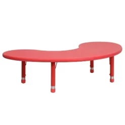 Flash Furniture 35"W X 65"L Half-Moon Plastic Height Adjustable Activity Table -Children's Home GUEST b48d930c 2e4e 4700 99dd 5e2ac6445a42
