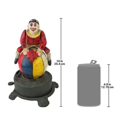 Design Toscano Spinning Acrobat Clown On Globe Authentic Iron Mechanical Bank -Children's Home GUEST b591cc37 9d7d 4649 9ed9 e715a20d4979