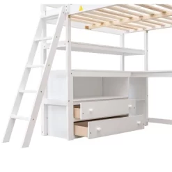 Full Size Loft Bed With Desk, Shelf And Two Built-in Drawers - ModernLuxe 20 Full Size Loft Bed With Desk, Shelf And Two Built-in Drawers - ModernLuxe -Children's Home GUEST b703ccc7 6914 45bd bede 2e8f321697d7