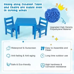 Costway 3PCS Kids Table & 2 Chairs Set Outdoor Heavy-Duty All-Weather Activity Table Set -Children's Home GUEST b7370a0d 9064 456b a1f2 5b5903c34368