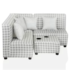 Tibbetts Kids' Sectional With Ottoman Gray/White - HOMES: Inside + Out 11 Tibbetts Kids' Sectional With Ottoman Gray/White - HOMES: Inside + Out -Children's Home GUEST b7e6fc7b 37d5 4823 9ff4 72cedb4f67e4