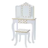 Fashion Polka Dot Gisele Play Vanity Set With Led Mirror White/Gold - Teamson Kids -Children's Home GUEST b915d45f a4b3 4b08 94fc e2d759ab9ce6