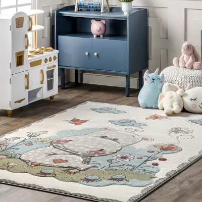 NuLOOM Edine Whimsical Hippo Kids Area Rug 10 NuLOOM Edine Whimsical Hippo Kids Area Rug - Image 8