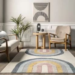 NuLOOM Jerri Double Half Rainbow Kids Area Rug -Children's Home GUEST bc83c71e e7d2 4ae5 86f0 2e645398e5f6