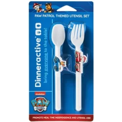 PAW Patrol 2pc Plastic Utensil Set - Dinneractive
