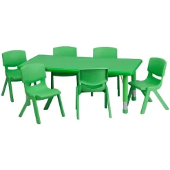 Emma And Oliver 24"W X 48"L Rectangular Plastic Height Adjustable Activity Table Set With 6 Chairs 22 Emma And Oliver 24"W X 48"L Rectangular Plastic Height Adjustable Activity Table Set With 6 Chairs -Children's Home GUEST be0d274c 1eb8 4993 bcdd 2f0819ea2da9