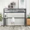 Twin Size Metal Loft Bed With Desk, Ladder And Railing - ModernLuxe -Children's Home GUEST bec3d2d3 822f 4e0d a18b 66b3658c3ae6