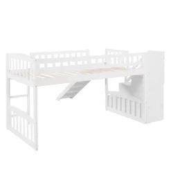 Twin Size Loft Bed With Two Drawers And Slides - ModernLuxe -Children's Home GUEST bf3c1134 8cb1 40e7 bb8a 6025c09891d7