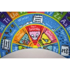 KC Cubs ABC Alphabet, Seasons, Months Days Of Week Educational Learning & Game Round Circle Rug For Kids And Children Bedrooms Playroom -Children's Home GUEST c1a18f4e 30f5 4164 9d72 3108eac33876