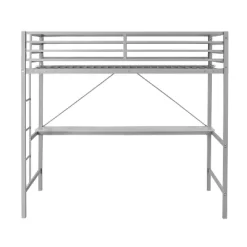 Emma And Oliver Metal Loft Bed Frame With Desk, Protective Guard Rails And Ladder For Kids, Teens And Adults 17 Emma And Oliver Metal Loft Bed Frame With Desk, Protective Guard Rails And Ladder For Kids, Teens And Adults -Children's Home GUEST c2032844 13df 4374 ae56 9d9b84885896