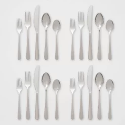 20pc Harrington Flatware Set Silver - Threshold™ -Children's Home GUEST c415e3b7 a834 4e6d 9a1e ec219535a2d0