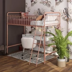 Twin Kaila Metal Loft Bed Rose Gold - Room & Joy -Children's Home GUEST c4832a9b 159d 4855 a178 6e932fdc1403