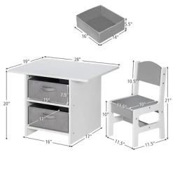 Babyjoy Kids Art Play Wood Table And 2 Chairs Set W/ Storage Baskets Puzzle -Children's Home GUEST c5b85dba 53ba 44ab 9135 f214f025b6f7