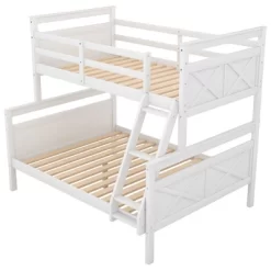 Twin Over Full Bunk Bed With Ladder And Safety Guardrail-ModernLuxe -Children's Home GUEST c7bdde01 2749 474a 99df a7dc5cf5c593