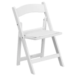 Flash Furniture Kids Folding Chairs With Padded Seats | Set Of 2 White Resin Folding Chair With Vinyl Padded Seat For Kids -Children's Home GUEST c864bc29 0330 4869 adc5 372f152853d2