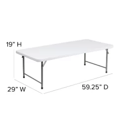 Emma And Oliver 4.93-Foot Kid's Granite White Plastic Folding Activity Table - Play Table -Children's Home GUEST ca401930 3ca2 43e4 a6f4 88afb68478bb