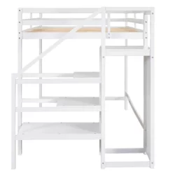 Full Size Loft Bed With Built-in Storage Wardrobe And Stairs-ModernLuxe -Children's Home GUEST cd8537c1 f2d5 490d a94d b37faf2ffcbf