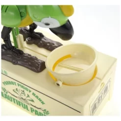 Insten Parrot Piggy Bank Robotic Coin Munching Toy Money Box, Green, 6.6x6.5 Inches -Children's Home GUEST cffc3148 05be 40a0 a45d f6150bfe06a3