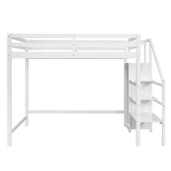 Full Size Loft Bed With Built-in Storage Wardrobe And Stairs-ModernLuxe -Children's Home GUEST d136be1e 9cd4 43d3 af7e 1387903a41fd