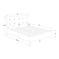 Dylane Upholstered Platform Bed And Headboard Pale Soft - South Shore -Children's Home GUEST d9a8f60c 4903 4f39 a53c 88433f752809 2