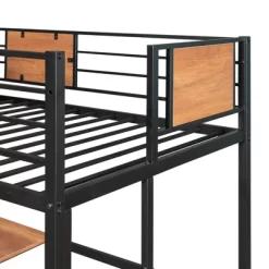 Twin Metal Loft Bed With Desk And Shelve - ModernLuxe -Children's Home GUEST dbcbe991 dfab 4511 a5b3 8ace73e6fc83