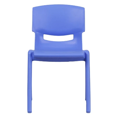 Flash Furniture 4 Pack Blue Plastic Stackable School Chair With 13.25'' Seat Height 10 Flash Furniture 4 Pack Blue Plastic Stackable School Chair With 13.25'' Seat Height - Image 8
