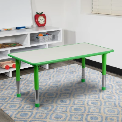 Emma And Oliver 23.625"W X 47.25"L Rectangular Plastic Height Adjustable Activity Table 3 Emma And Oliver 23.625"W X 47.25"L Rectangular Plastic Height Adjustable Activity Table