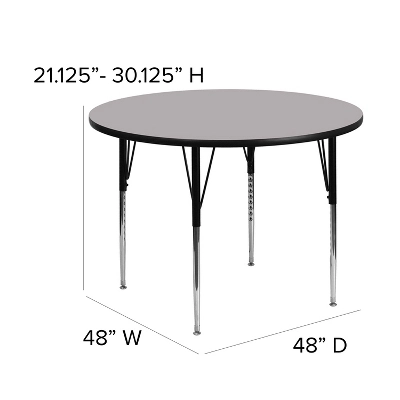 Emma And Oliver 48" Round Laminate Adjustable Activity Table 7 Emma And Oliver 48" Round Laminate Adjustable Activity Table - Image 5