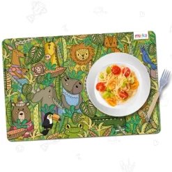 Merka Kids Wipeable Plastic Placemats For Dining Table - Ocean, Space, Jungle, Unicorns For Ages 2 And Up, Set Of 4 -Children's Home GUEST e56338c1 8259 464e 803c 0110376dac4e
