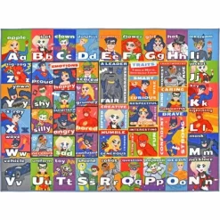 KC CUBS | DC Super Hero Boy & Girl Kids ABC Alphabet, Traits & Emotions Educational Learning & Play Nursery Bedroom Classroom Rug Carpet -Children's Home GUEST e72f0c16 bf3c 4a51 933d 65842379d10e
