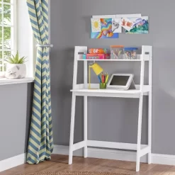 Kids' Desk With Ladder Shelf Storage And 2 Bonus Magnetic Art Display Bars White - RiverRidge Home -Children's Home GUEST e76461f9 1050 4bd6 9ae5 4c8619ccf4d2