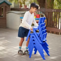 ECR4Kids Plastic School Stack Chair For Indoors And Outdoors, 12in Seat Height, 4-Pack -Children's Home GUEST e8c8b7dc a138 4f00 af36 36720f071f89