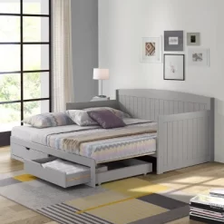 King Harmony Daybed With Conversion Dove Gray - Alaterre Furniture -Children's Home GUEST ebbe9328 2e0c 4365 9ff9 01340882f3cc
