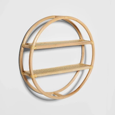 Rattan Kids' Round Shelf Natural - Pillowfort™ 4 Rattan Kids' Round Shelf Natural - Pillowfort™ - Image 2