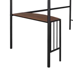 Twin Size Metal Loft Bed With Desk, Ladder And Railing - ModernLuxe -Children's Home GUEST f07fe0d8 cd9e 4761 8765 5746d1e0bf38