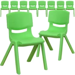 Flash Furniture 10 Pack Plastic Stackable School Chair With 12" Seat Height -Children's Home GUEST f17fd491 b6ba 452b be4f 3adbf6ed4fc0