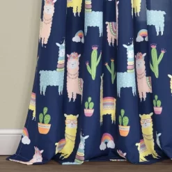 52"x84" Make A Wish Southwest Llama Cactus Window Curtain Panels Set - Lush Décor -Children's Home GUEST f29e67f3 a97e 459f 906a 04bb19b32070