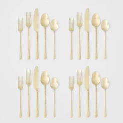 20pc Cherryfield Champagne Flatware Set - Threshold™ -Children's Home GUEST f6924981 0d4b 401a 85b9 7da17569d4aa