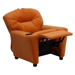 Emma And Oliver Contemporary Kids Recliner With Cup Holder -Children's Home GUEST fa4eaa4f 21d1 408e bdaf 926dca631266