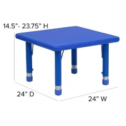 Flash Furniture 24" Square Plastic Height Adjustable Activity Table -Children's Home GUEST fdf2af50 b140 476f ba13 f682a8c6f169