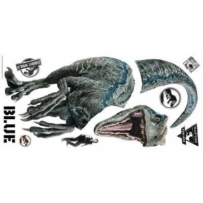 Roommates Jurassic World 2 Blue Velociraptor Giant Wall Decal 4 Roommates Jurassic World 2 Blue Velociraptor Giant Wall Decal - Image 2