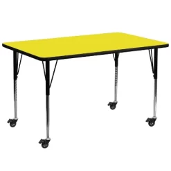 Flash Furniture Mobile 30''W X 72''L Rectangular HP Laminate Activity Table - Standard Height Adjustable Legs -Children's Home GUEST ff1aae19 0d0e 4e72 8b17 87ab42c0ff4a