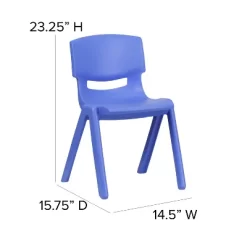 Emma And Oliver 4 Pack Plastic Stackable K-2 School Chair With 13.25"H Seat -Children's Home GUEST ff3d138b 5be4 4dc6 a9f8 01d46dbe2393 1
