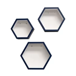 8" X 10" X 12" Set Of 3 Hexagon Shelves For Kids' Room - InPlace -Children's Home GUEST ffd6b925 e70e 4303 8d63 78675ef0a395